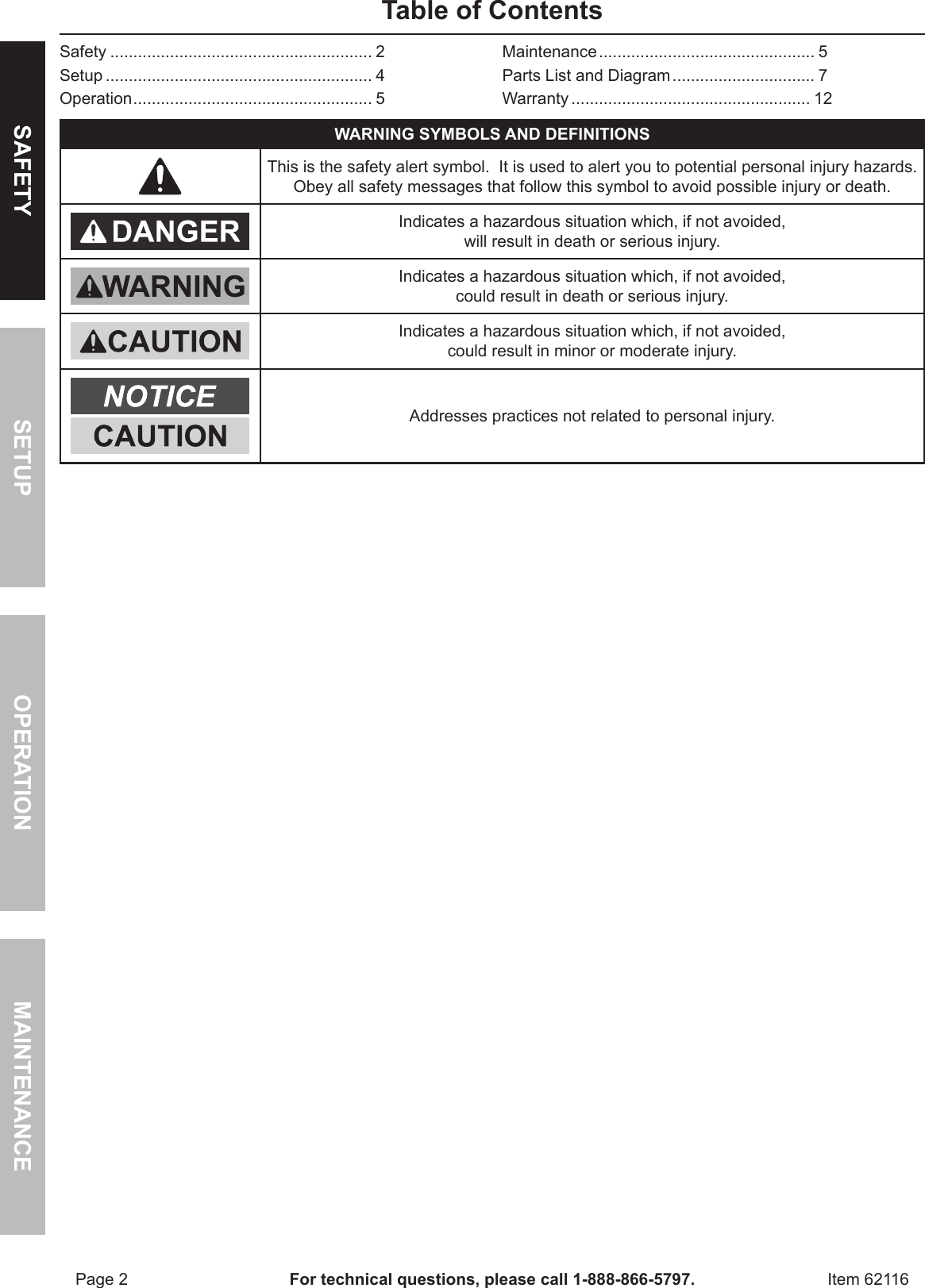 Page 2 of 12 - Harbor-Freight Harbor-Freight-3-Ton-Steel-Heavy-Duty-Floor-Jack-With-Rapid-Pump-Product-Manual-  Harbor-freight-3-ton-steel-heavy-duty-floor-jack-with-rapid-pump-product-manual