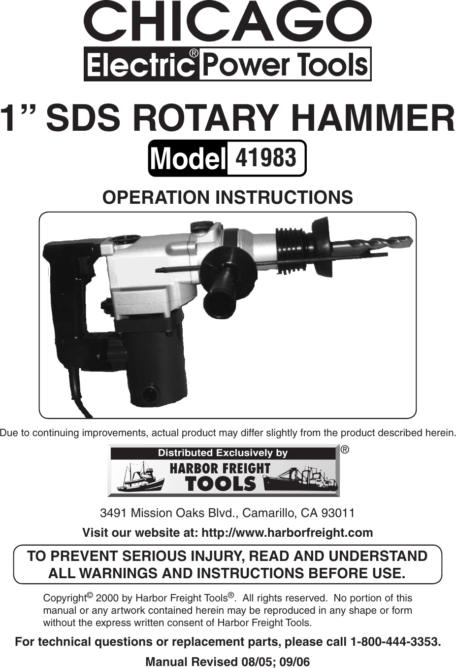 Harbor Freight 41983 Users Manual