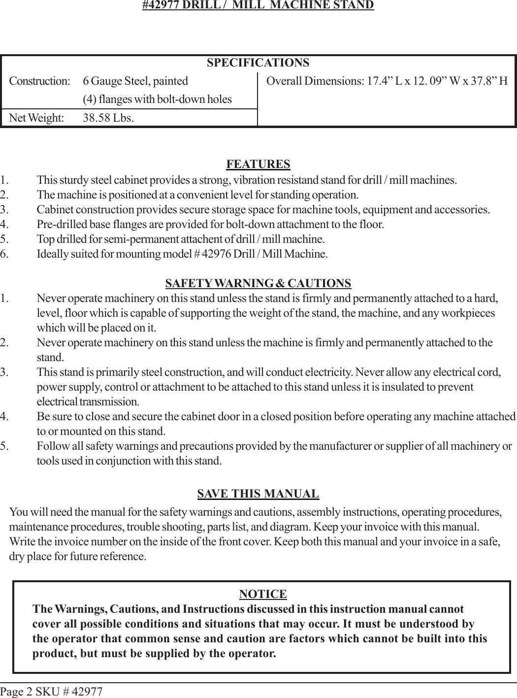 Page 2 of 4 - Harbor-Freight Harbor-Freight-42977-Users-Manual- 42977 Manual  Harbor-freight-42977-users-manual