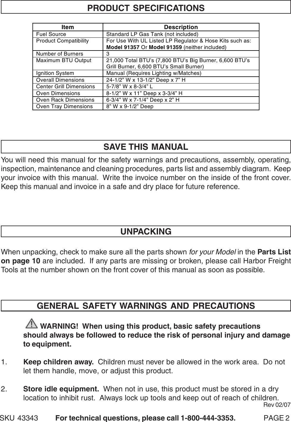 Page 2 of 10 - Harbor-Freight Harbor-Freight-43343-Users-Manual- Ul Manual  Harbor-freight-43343-users-manual