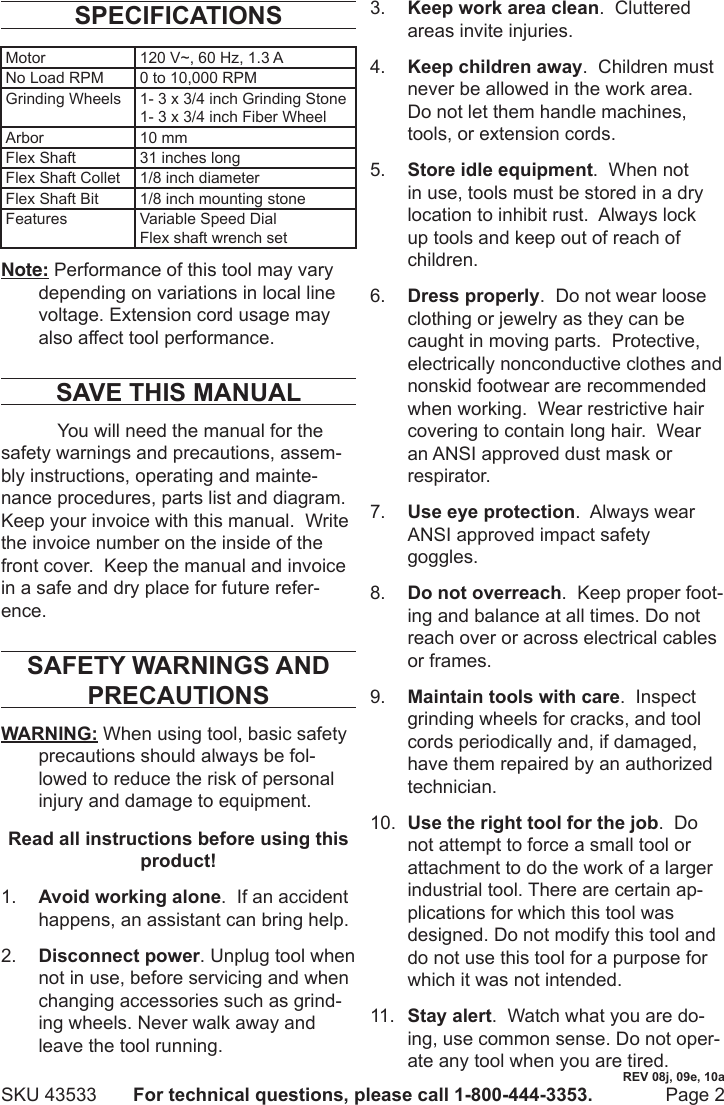 Page 2 of 8 - Harbor-Freight Harbor-Freight-43533-Users-Manual-  Harbor-freight-43533-users-manual