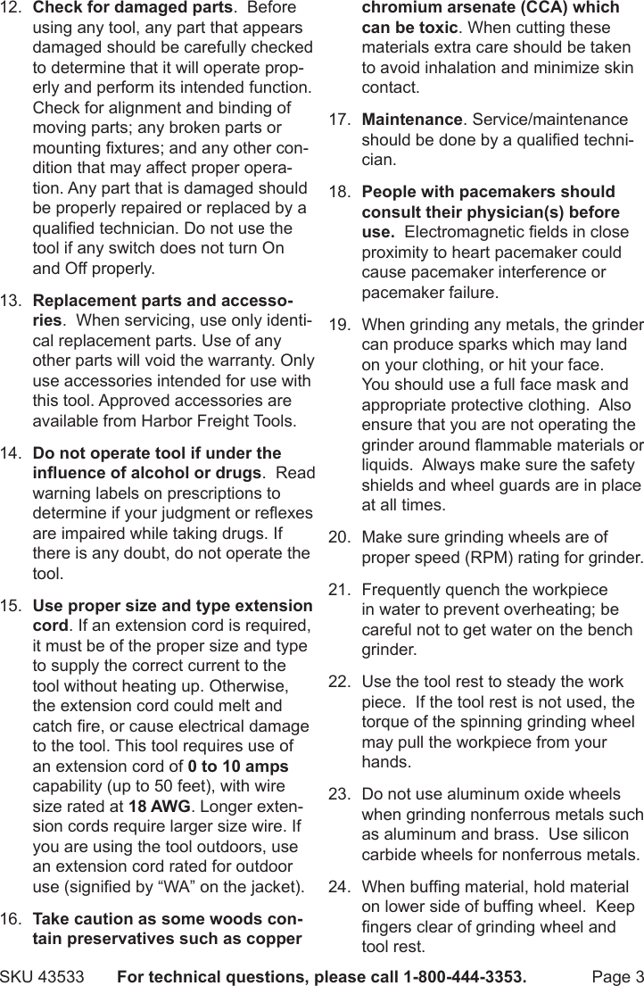 Page 3 of 8 - Harbor-Freight Harbor-Freight-43533-Users-Manual-  Harbor-freight-43533-users-manual