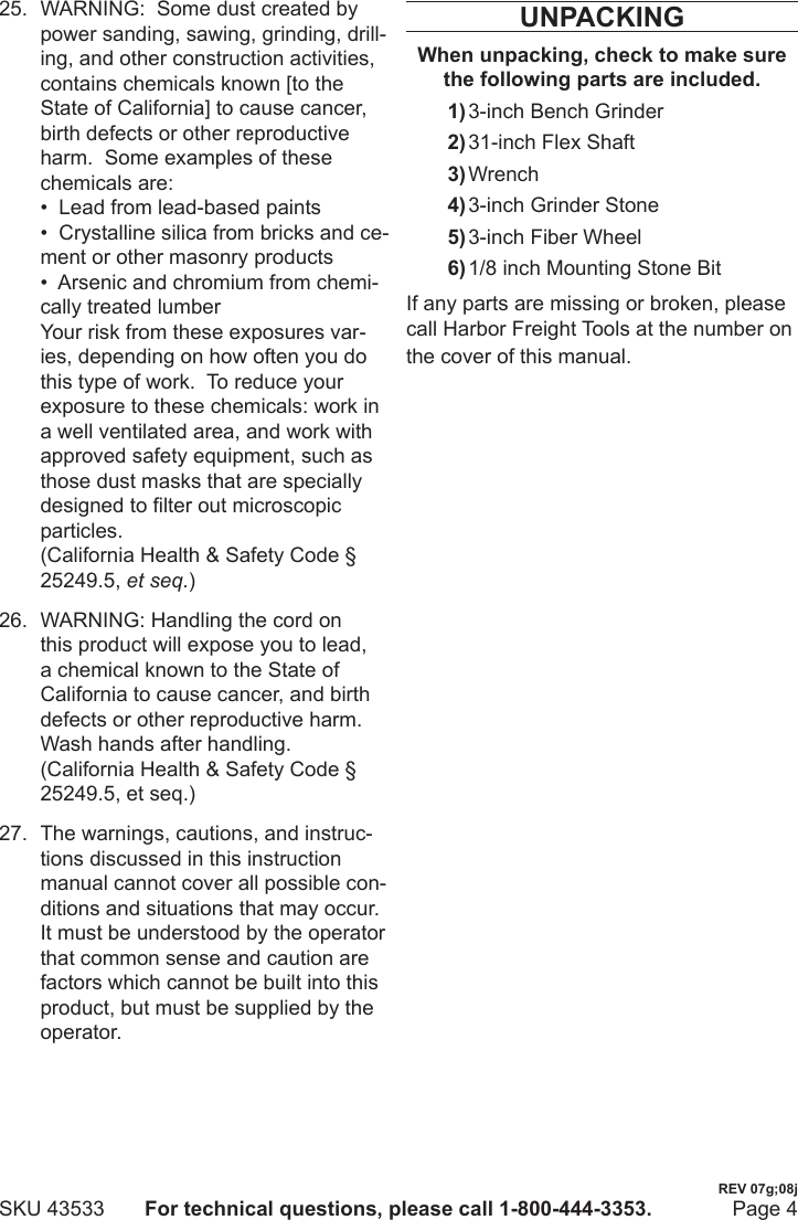 Page 4 of 8 - Harbor-Freight Harbor-Freight-43533-Users-Manual-  Harbor-freight-43533-users-manual