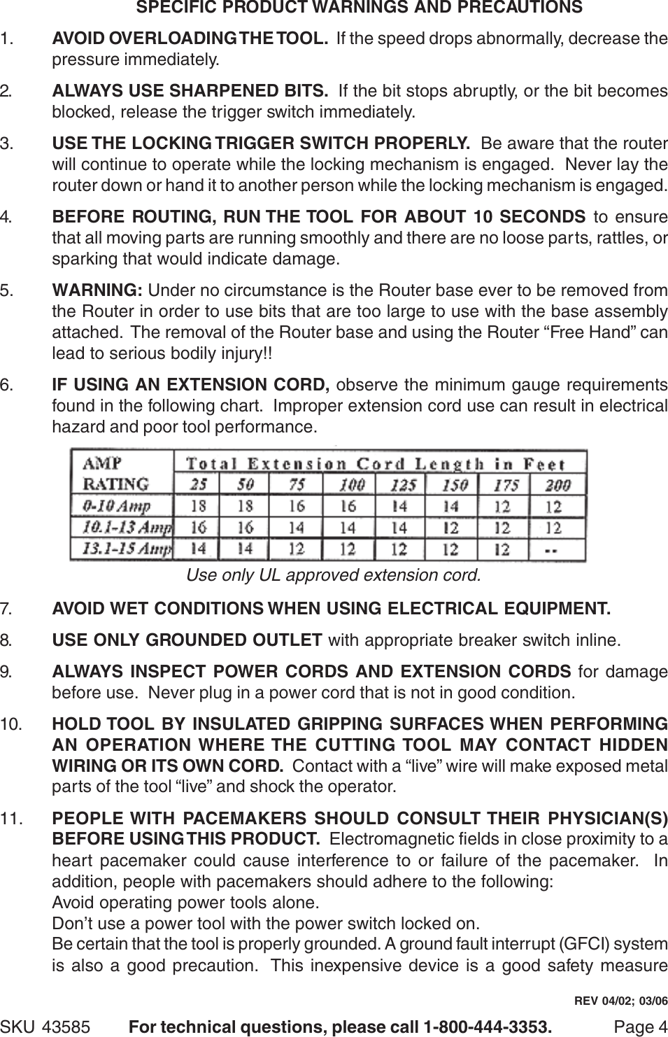 Page 4 of 12 - Harbor-Freight Harbor-Freight-43585-Users-Manual- 43585 Router Manual  Harbor-freight-43585-users-manual