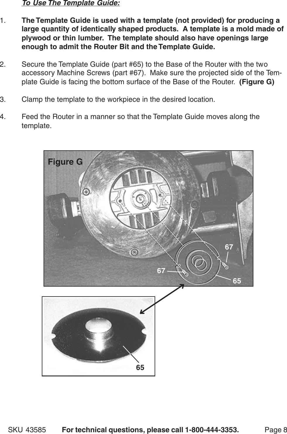 Harbor Freight 43585 Users Manual Router