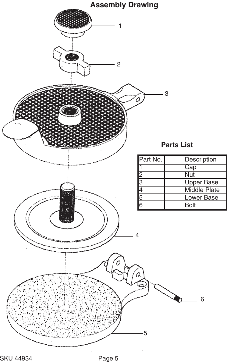 Page 5 of 5 - Harbor-Freight Harbor-Freight-44934-Users-Manual- 44934 Hamburger Press Manual  Harbor-freight-44934-users-manual