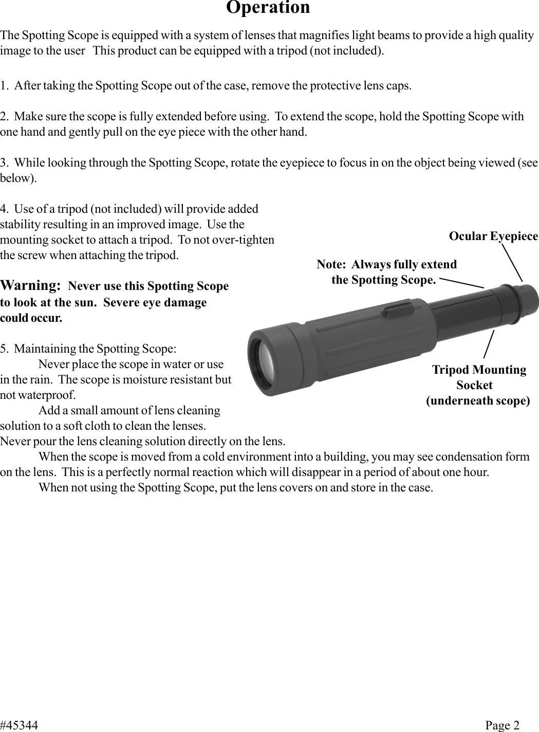 Page 2 of 2 - Harbor-Freight Harbor-Freight-45344-Users-Manual- 45344 Spotting Scope Man.p65  Harbor-freight-45344-users-manual