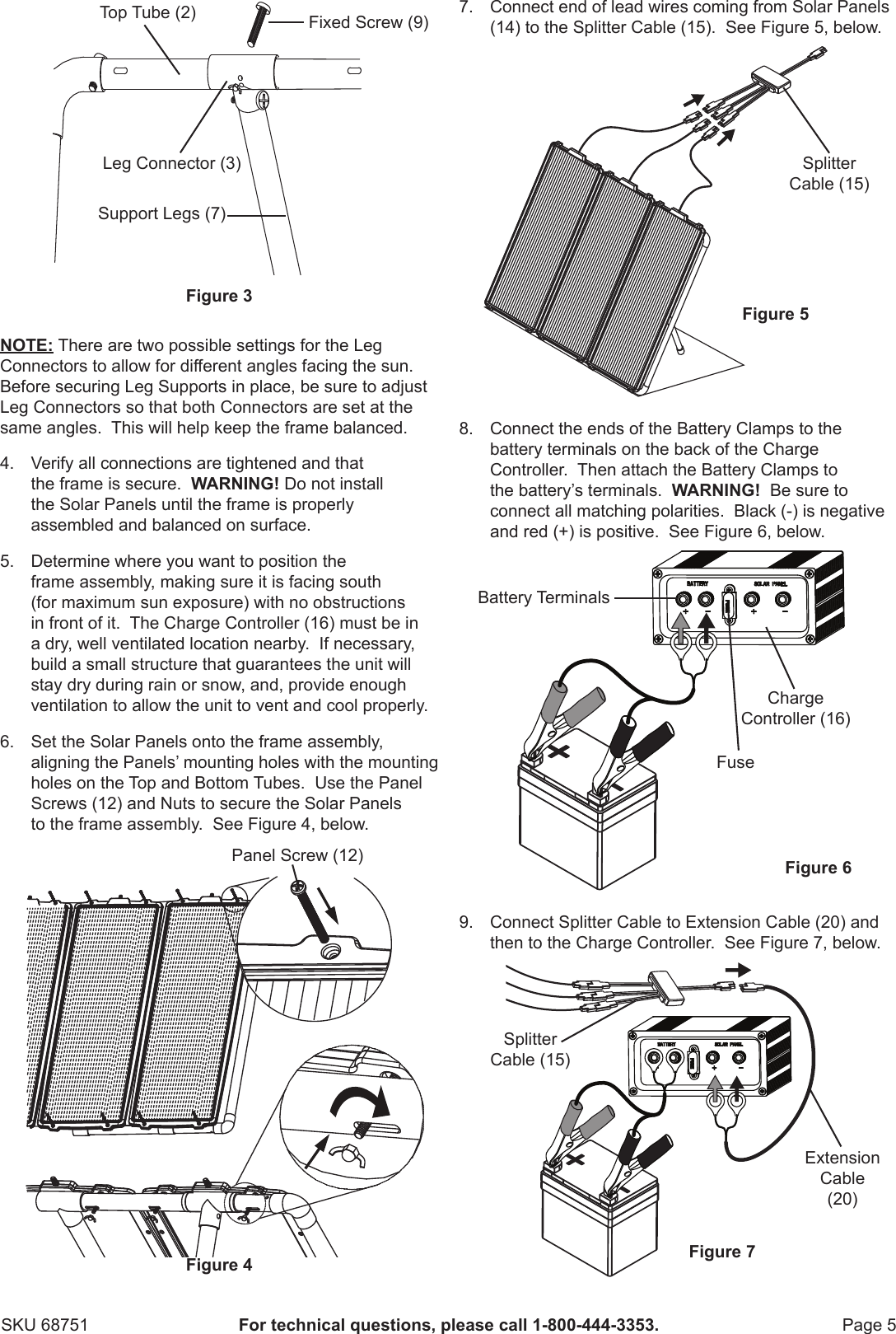 Page 5 of 11 - Harbor-Freight Harbor-Freight-45-Watt-Solar-Panel-Kit-Product-Manual-  Harbor-freight-45-watt-solar-panel-kit-product-manual