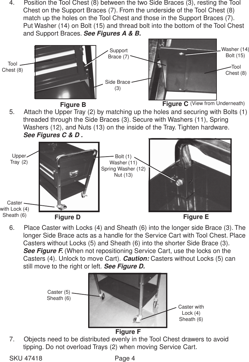 Page 4 of 5 - Harbor-Freight Harbor-Freight-47418-Users-Manual- 47418 Service Cart Manual Harbor-freight-47418-users-manual