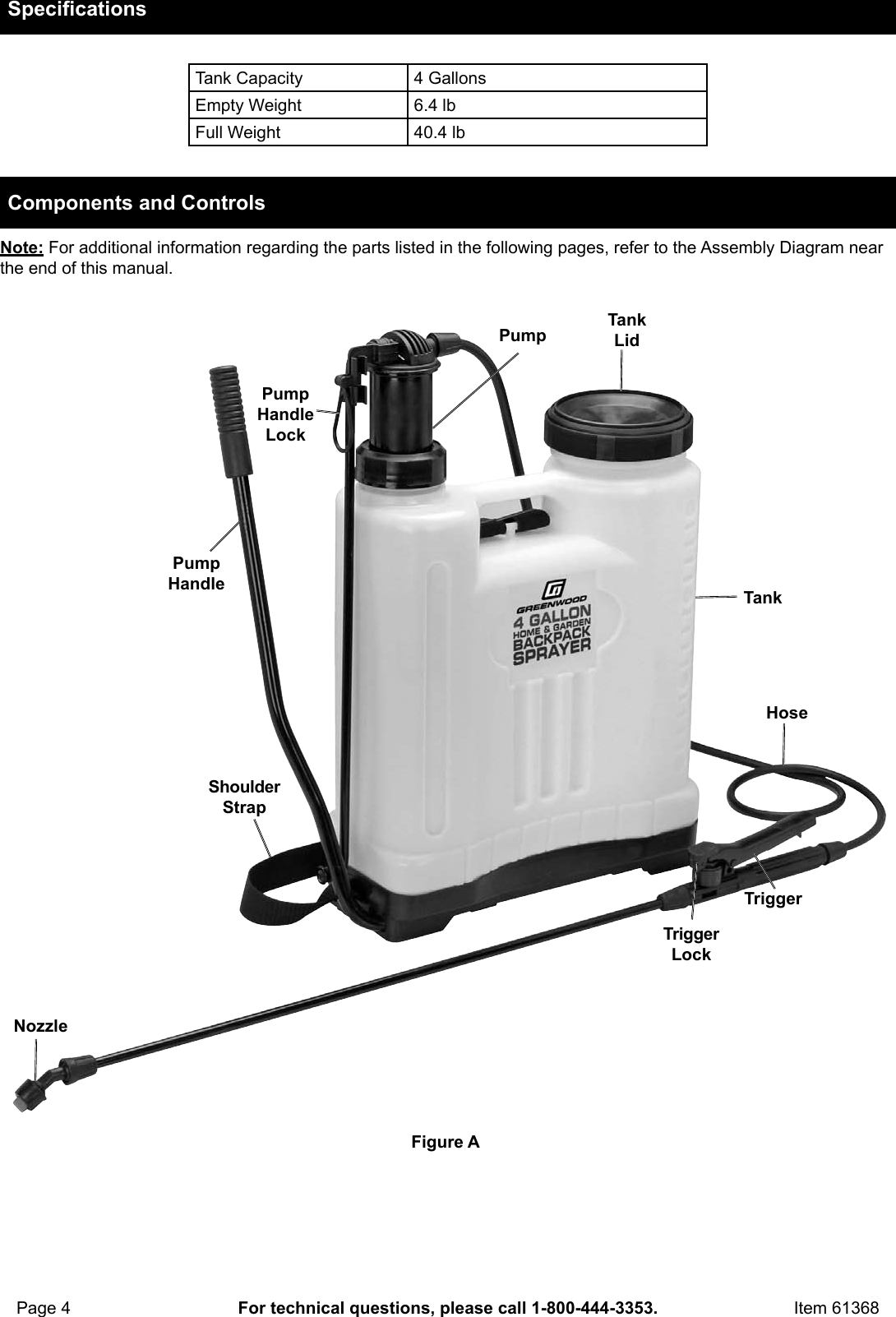 Page 4 of 12 - Harbor-Freight Harbor-Freight-4-Gal-Backpack-Sprayer-Product-Manual-  Harbor-freight-4-gal-backpack-sprayer-product-manual
