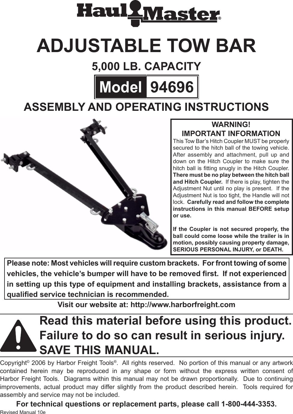 Actualizar 82+ imagen haul master tow bar Abzlocal.mx