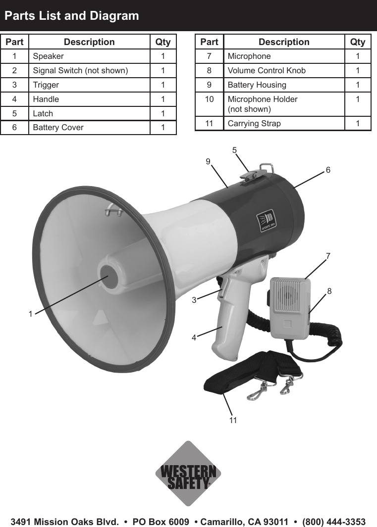 Page 4 of 4 - Harbor-Freight Harbor-Freight-50-Watt-Megaphone-With-Safety-Siren-Product-Manual-  Harbor-freight-50-watt-megaphone-with-safety-siren-product-manual
