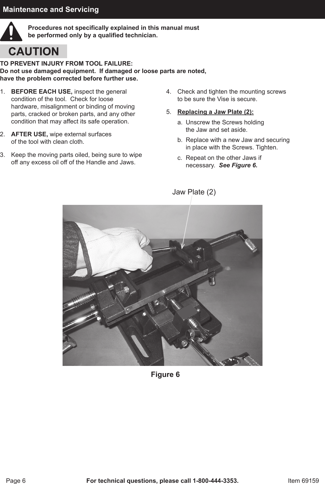 Page 6 of 8 - Harbor-Freight Harbor-Freight-5-In-Rugged-Cast-Iron-Drill-Press-Milling-Vise-Product-Manual-  Harbor-freight-5-in-rugged-cast-iron-drill-press-milling-vise-product-manual