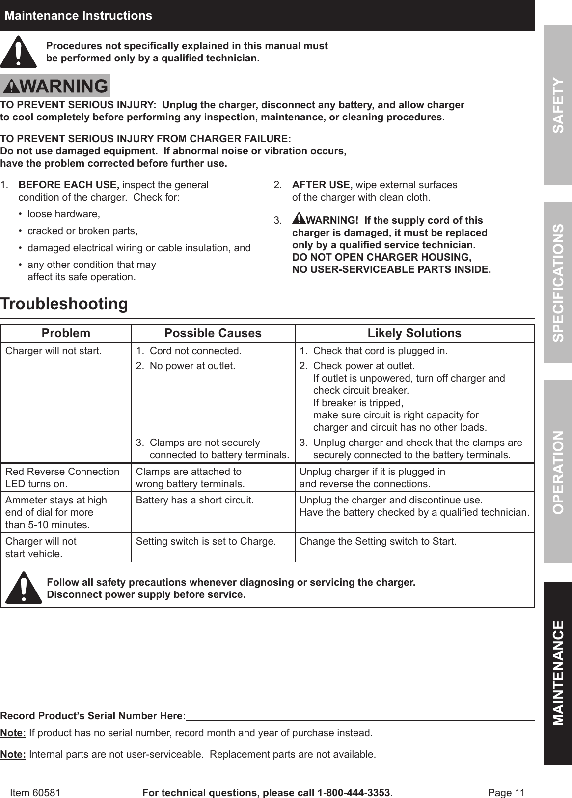 Page 11 of 12 - Harbor-Freight Harbor-Freight-60581-Owner-S-Manual