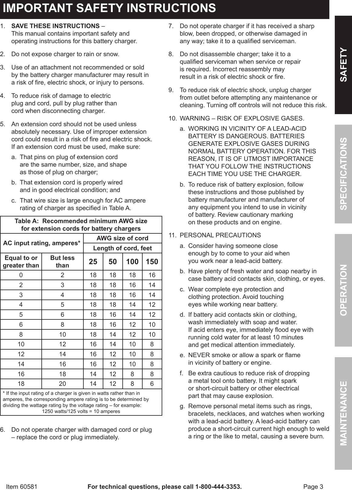 Page 3 of 12 - Harbor-Freight Harbor-Freight-60581-Owner-S-Manual