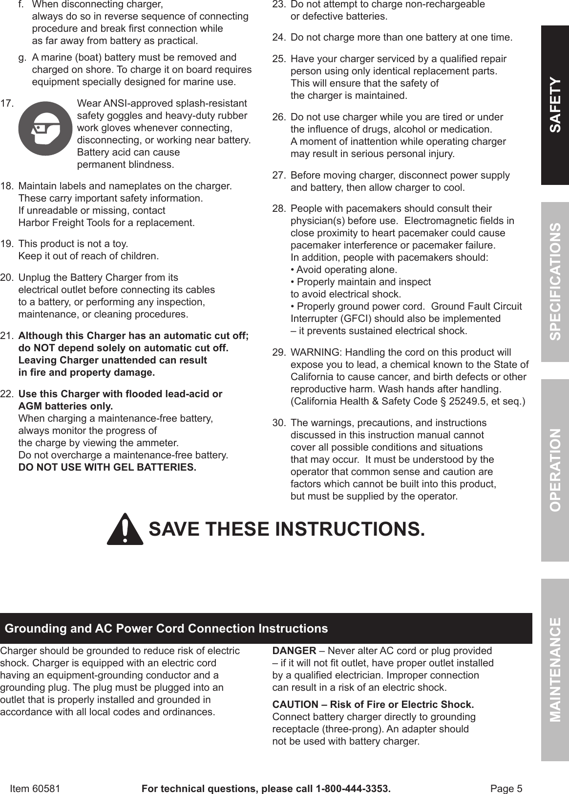 Page 5 of 12 - Harbor-Freight Harbor-Freight-60581-Owner-S-Manual