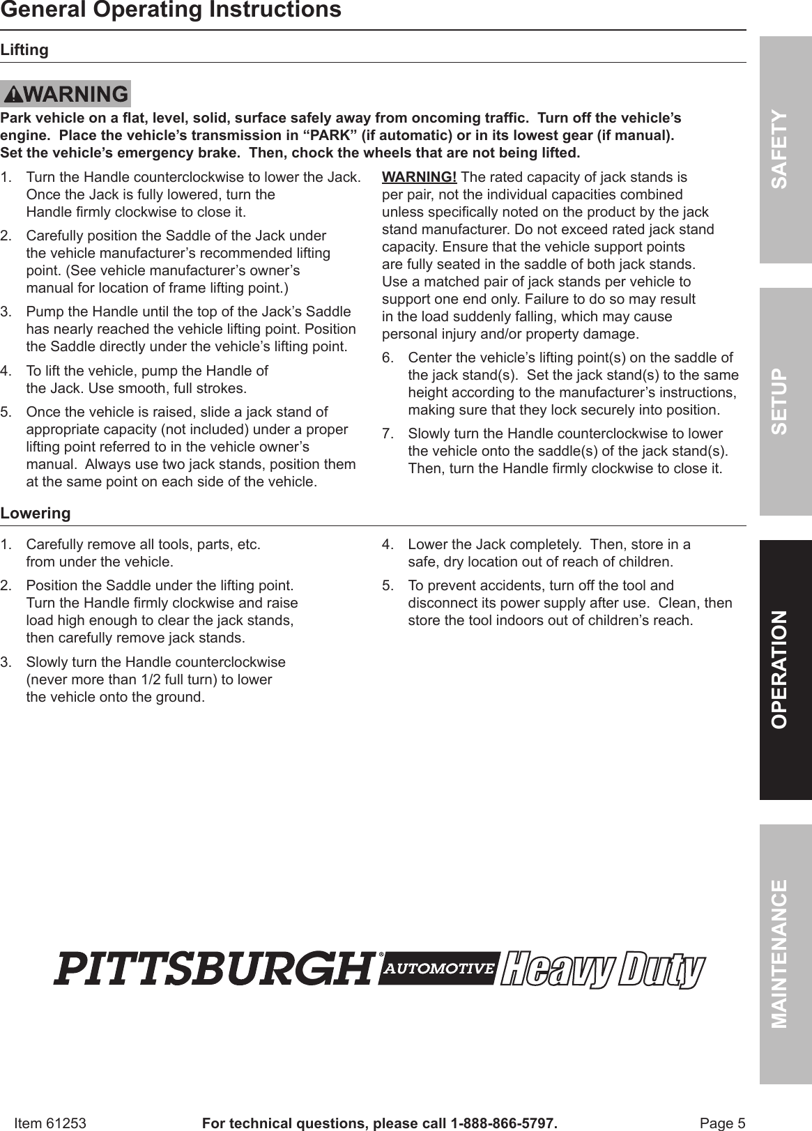 Page 5 of 8 - Harbor-Freight Harbor-Freight-61253-Owner-S-Manual