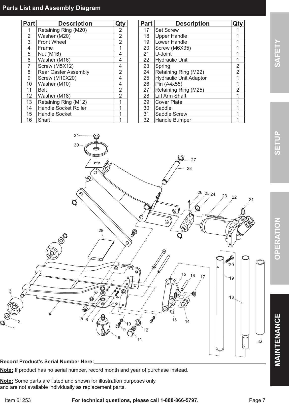 Page 7 of 8 - Harbor-Freight Harbor-Freight-61253-Owner-S-Manual