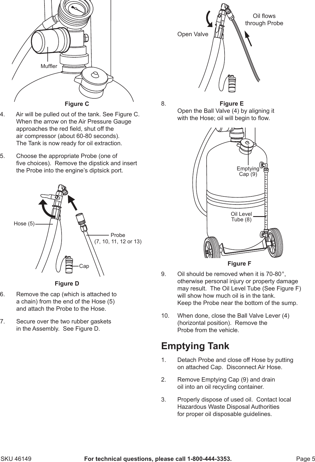 Page 5 of 8 - Harbor-Freight Harbor-Freight-6-25-Gal-Oil-Extractor-Product-Manual-  Harbor-freight-6-25-gal-oil-extractor-product-manual