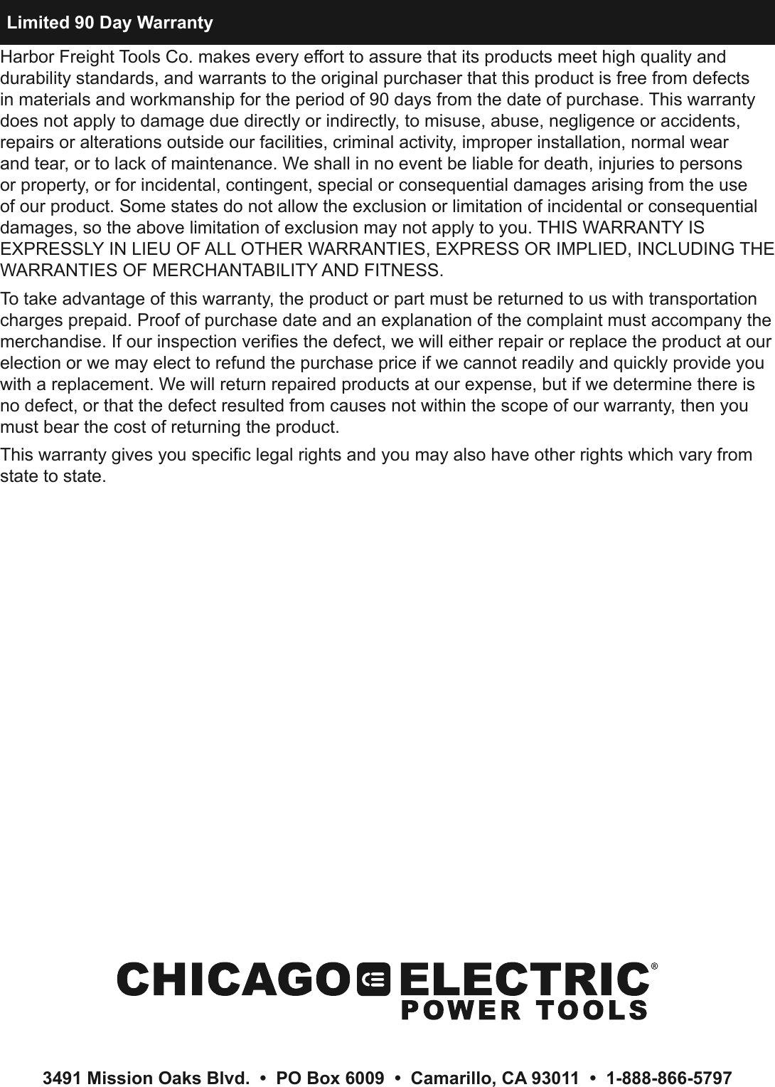 Page 12 of 12 - Harbor-Freight Harbor-Freight-6-5-Gal-Portable-Parts-Washer-With-Pump-Product-Manual-  Harbor-freight-6-5-gal-portable-parts-washer-with-pump-product-manual