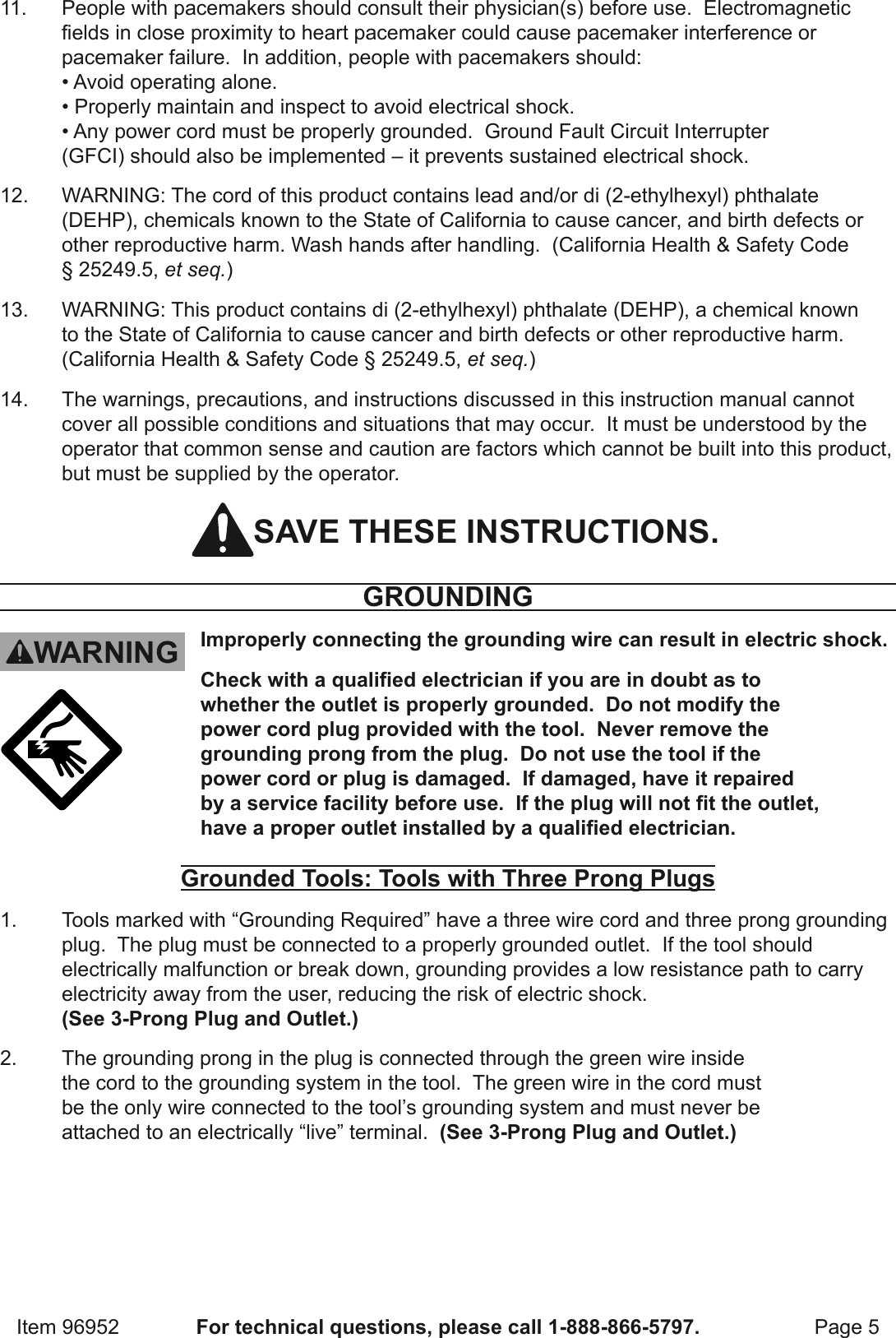 Page 5 of 12 - Harbor-Freight Harbor-Freight-6-5-Gal-Portable-Parts-Washer-With-Pump-Product-Manual-  Harbor-freight-6-5-gal-portable-parts-washer-with-pump-product-manual