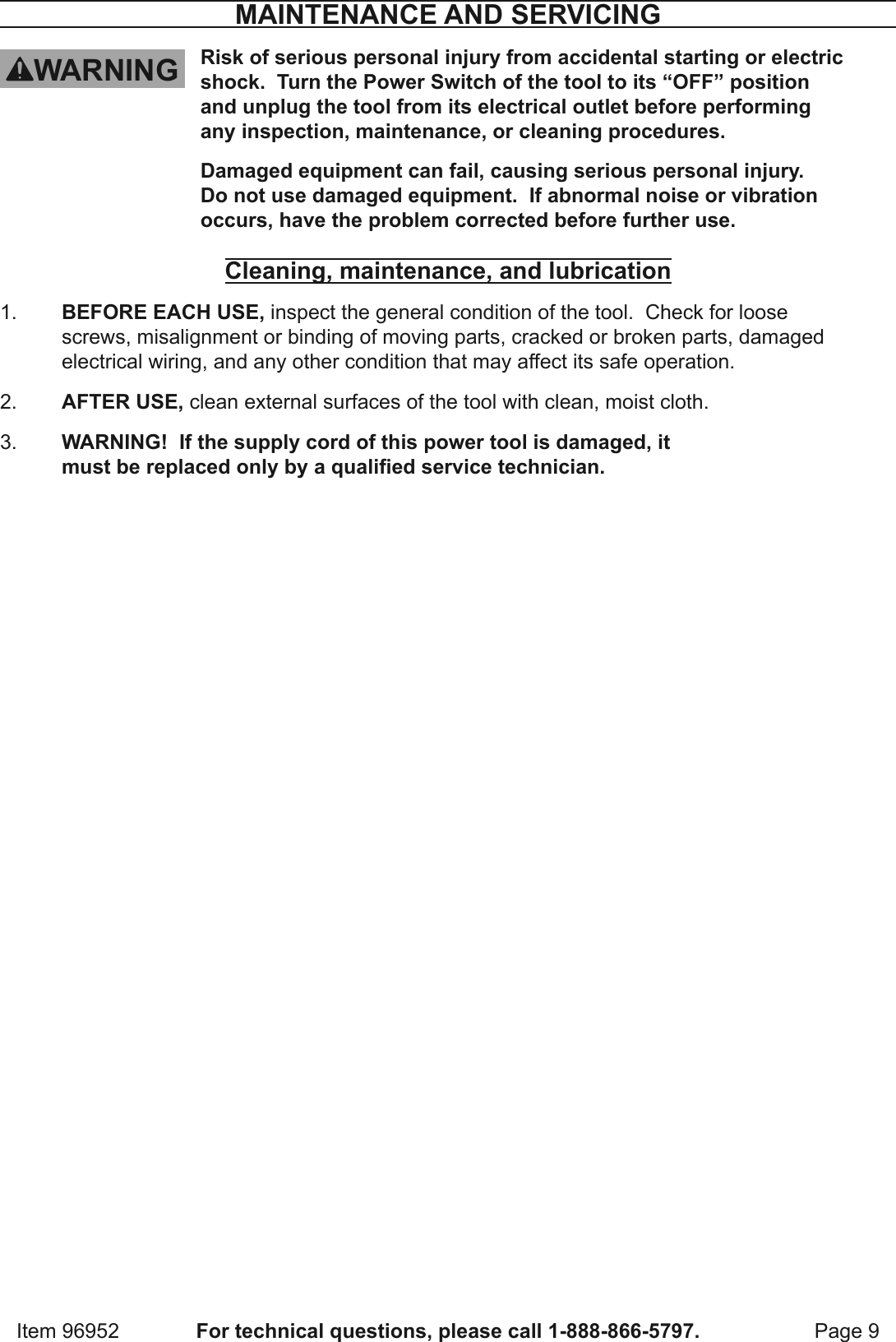 Page 9 of 12 - Harbor-Freight Harbor-Freight-6-5-Gal-Portable-Parts-Washer-With-Pump-Product-Manual-  Harbor-freight-6-5-gal-portable-parts-washer-with-pump-product-manual