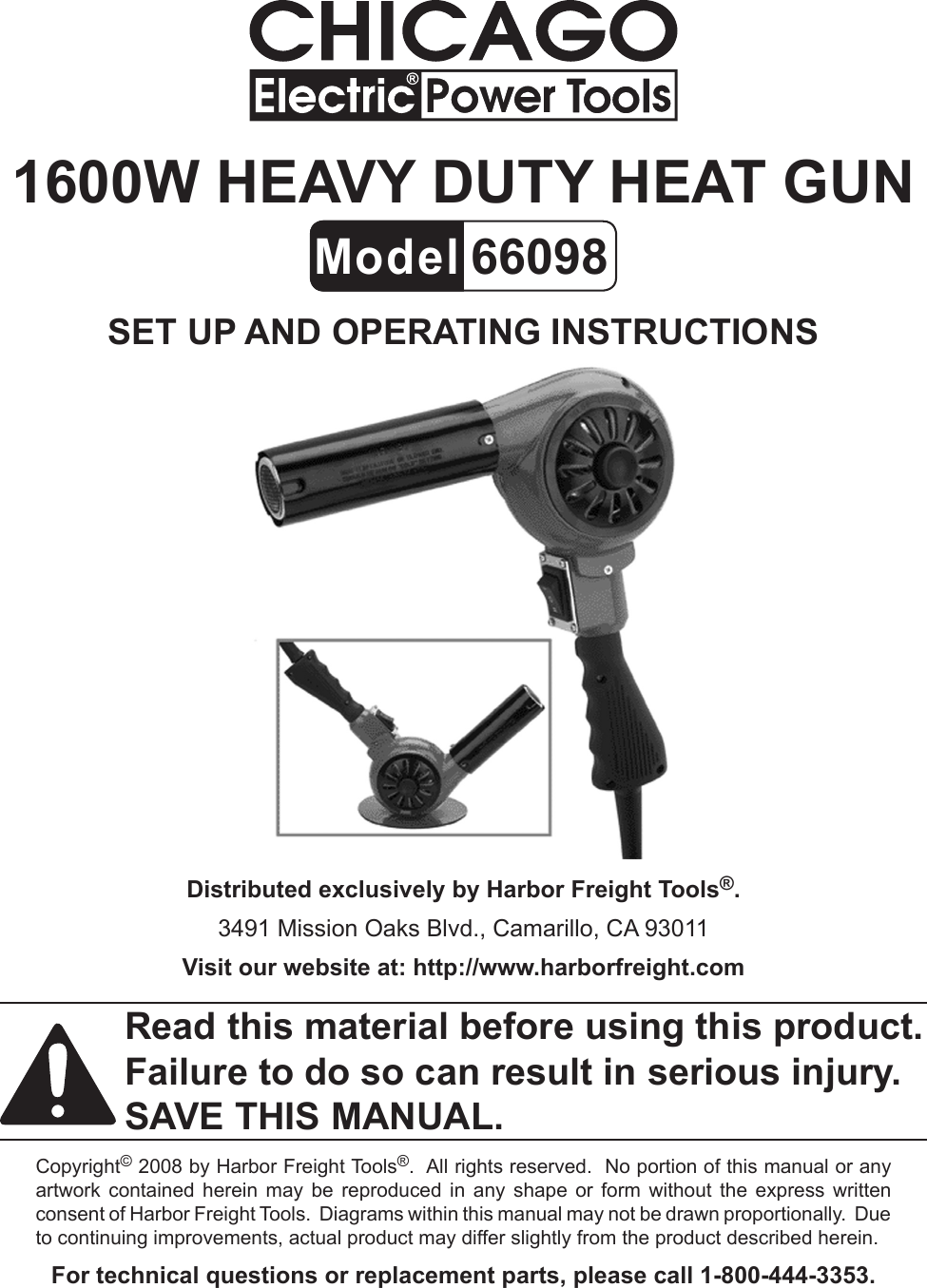 Harbor Freight 66098 Users Manual