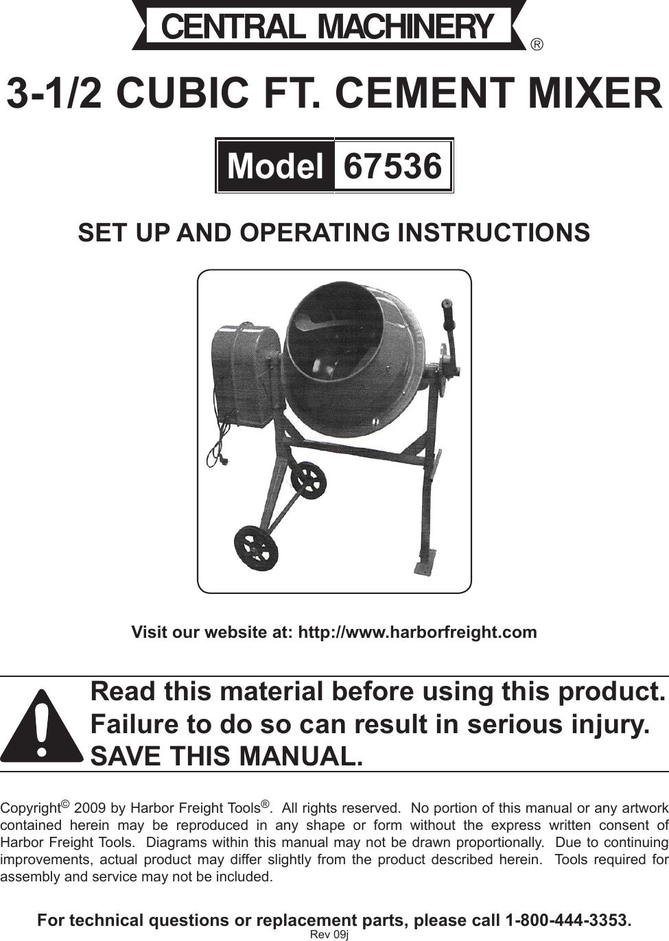 Central Machinery 3 1 2 Cubic Ft Cement Mixer Parts | Reviewmotors.co