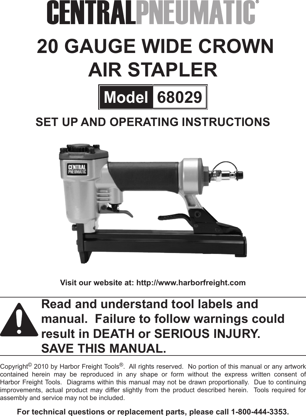 Harbor Freight 68029 Owner S Manual