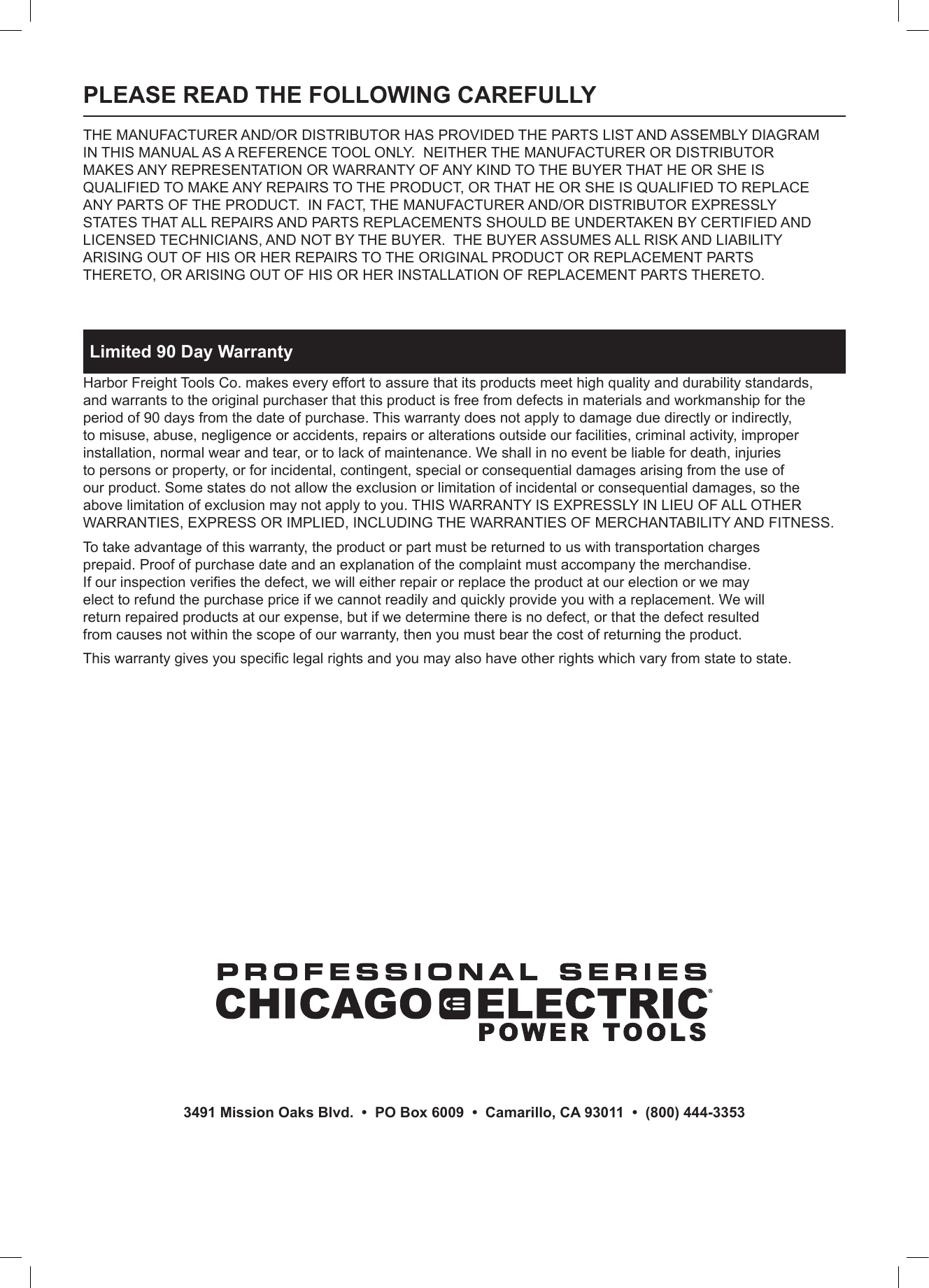 Page 12 of 12 - Harbor-Freight Harbor-Freight-69342-Users-Manual-  Harbor-freight-69342-users-manual