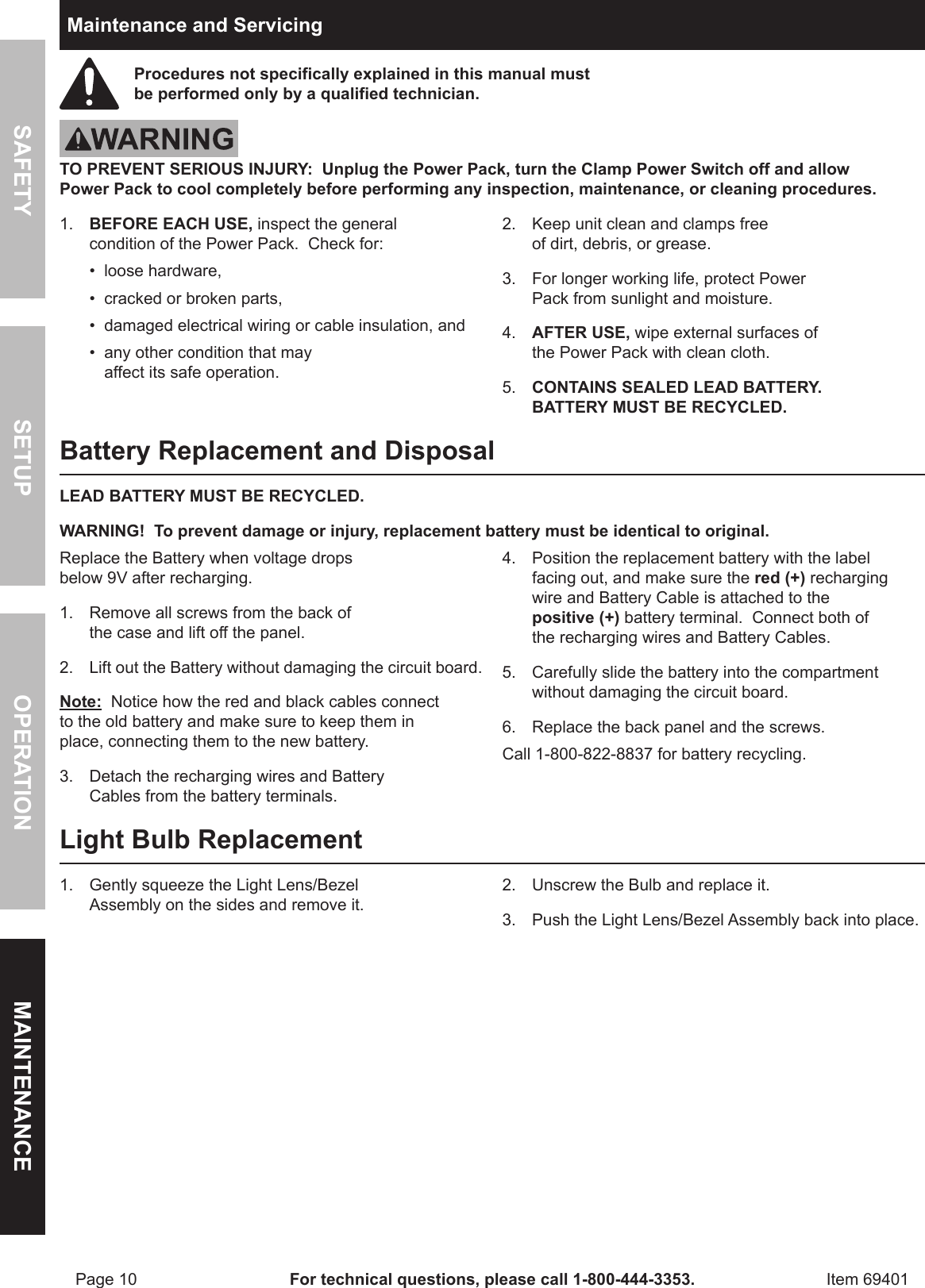 Page 10 of 12 - Harbor-Freight Harbor-Freight-69401-Owner-S-Manual
