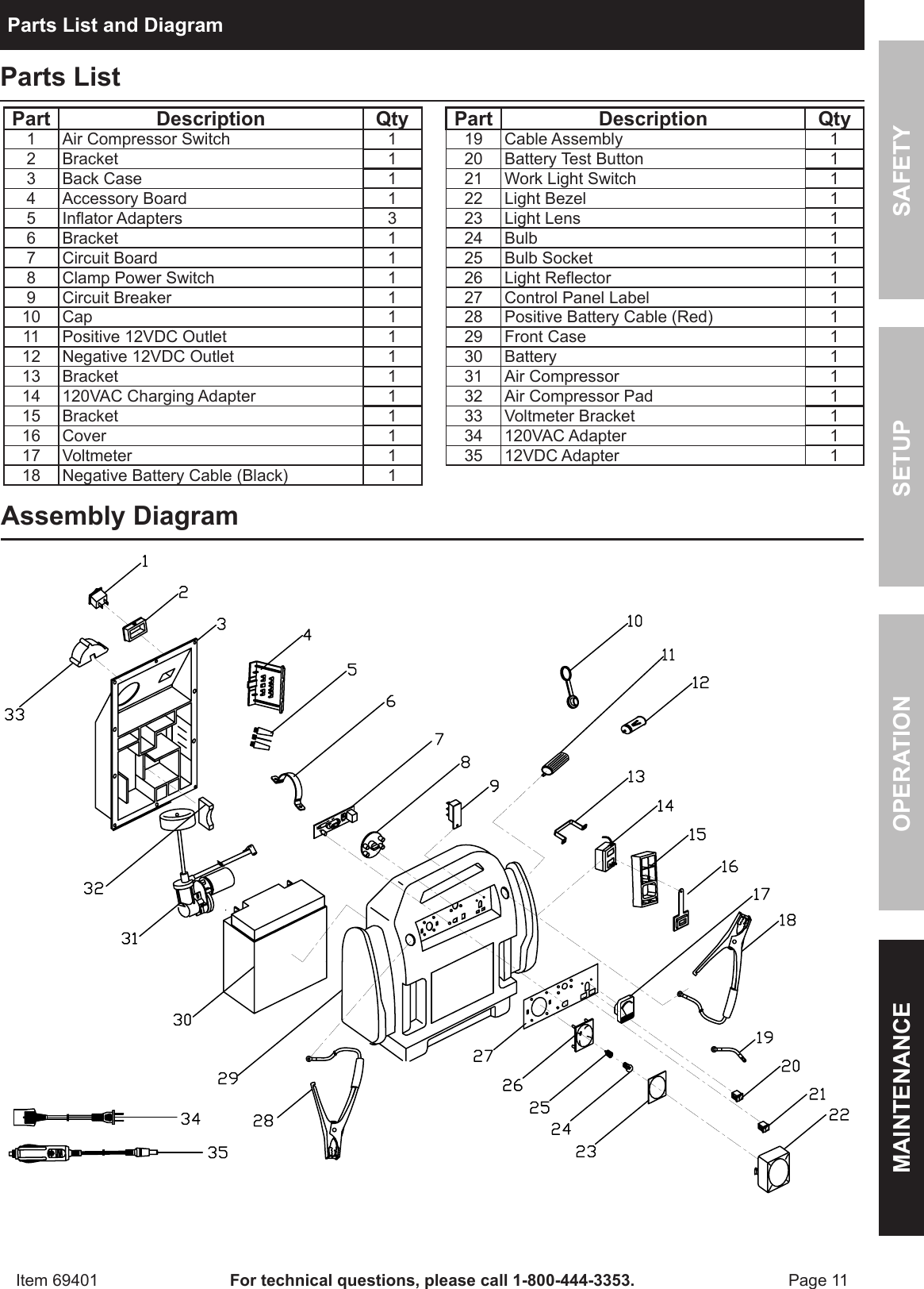 Page 11 of 12 - Harbor-Freight Harbor-Freight-69401-Owner-S-Manual