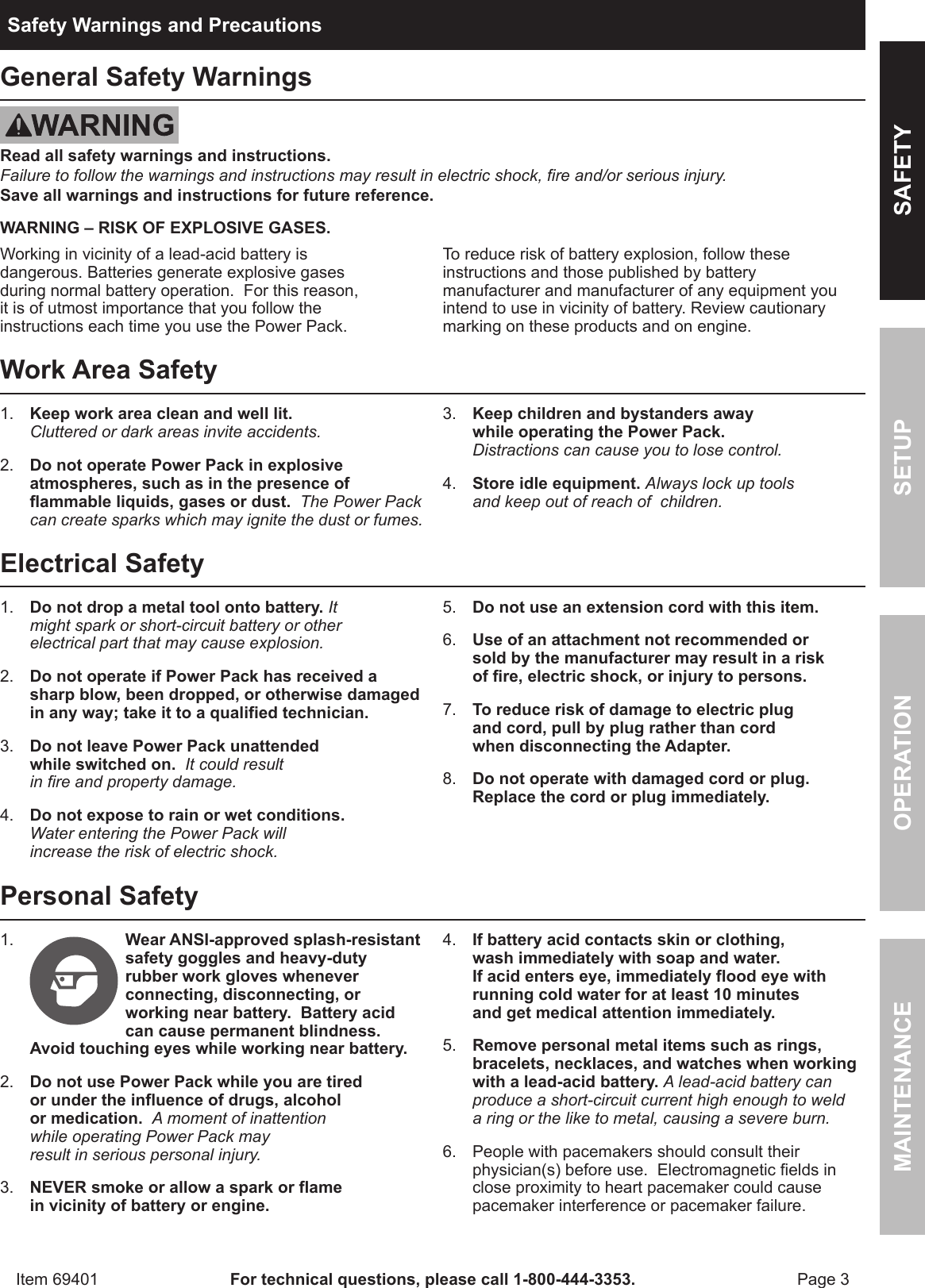 Page 3 of 12 - Harbor-Freight Harbor-Freight-69401-Owner-S-Manual