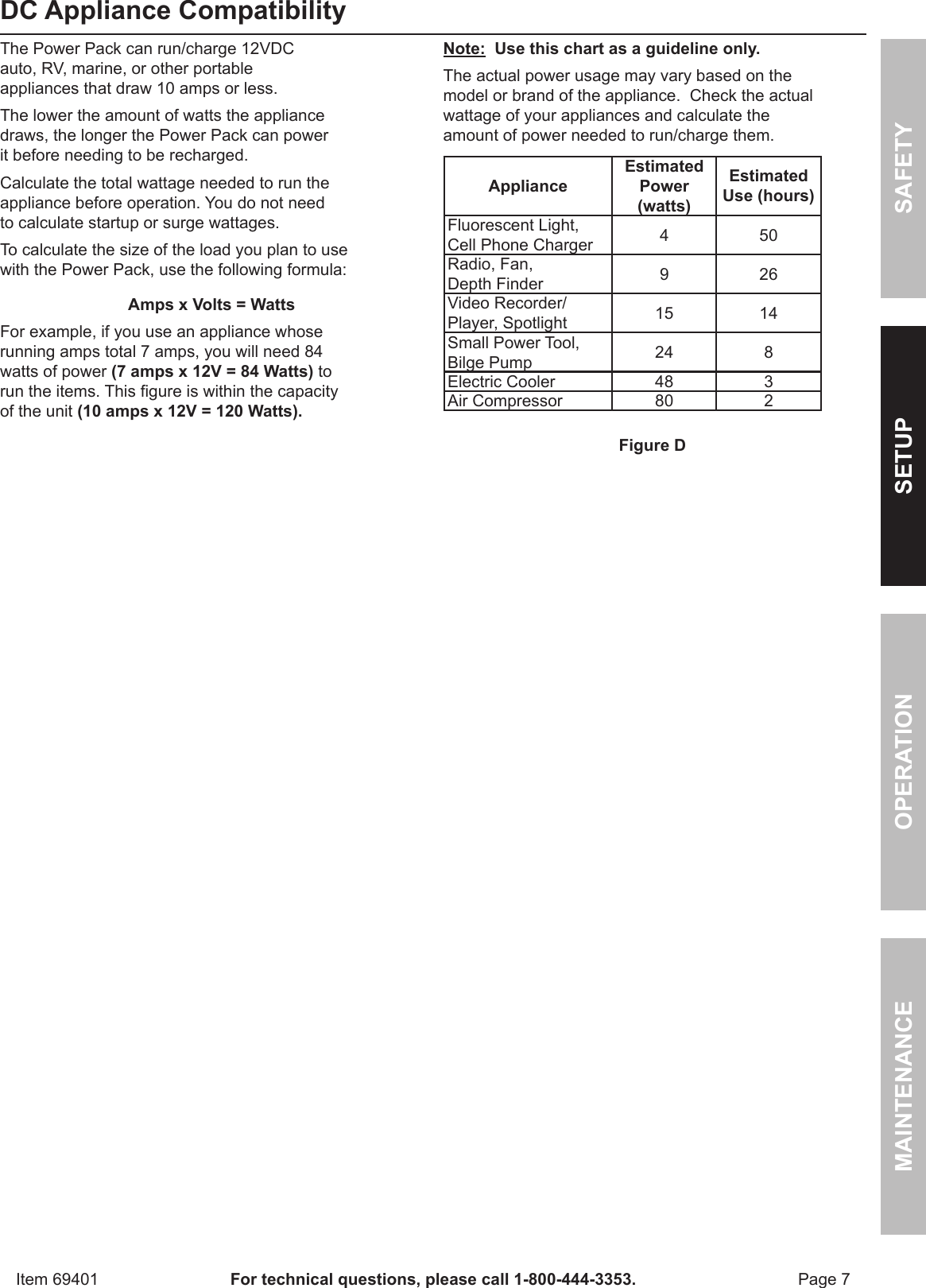 Page 7 of 12 - Harbor-Freight Harbor-Freight-69401-Owner-S-Manual