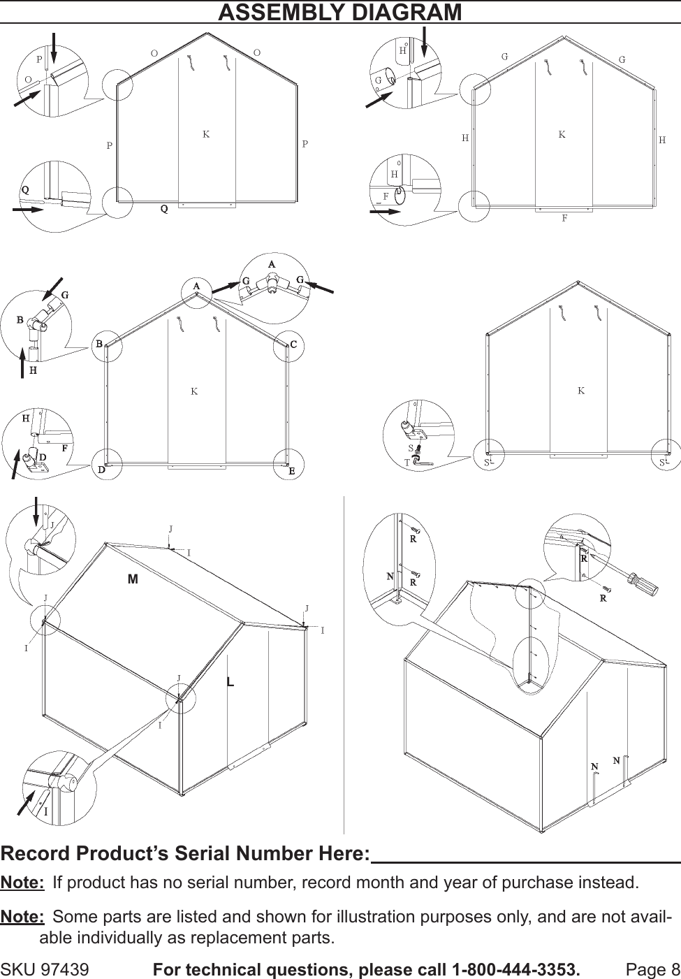 Page 8 of 8 - Harbor-Freight Harbor-Freight-6-Ft-X-6-Ft-Greenhouse-Product-Manual-  Harbor-freight-6-ft-x-6-ft-greenhouse-product-manual