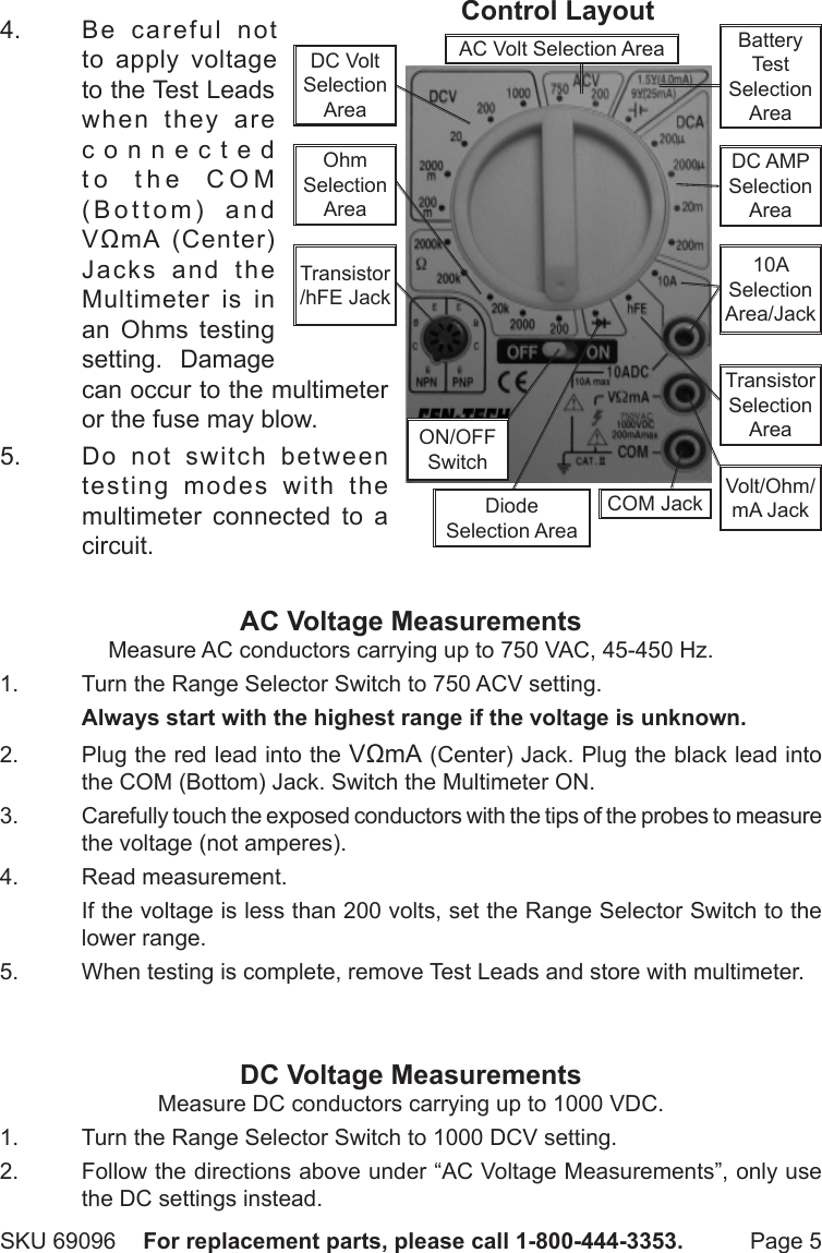 Page 5 of 7 - Harbor-Freight Harbor-Freight-7-Function-Digital-Multimeter-Product-Manual-  Harbor-freight-7-function-digital-multimeter-product-manual