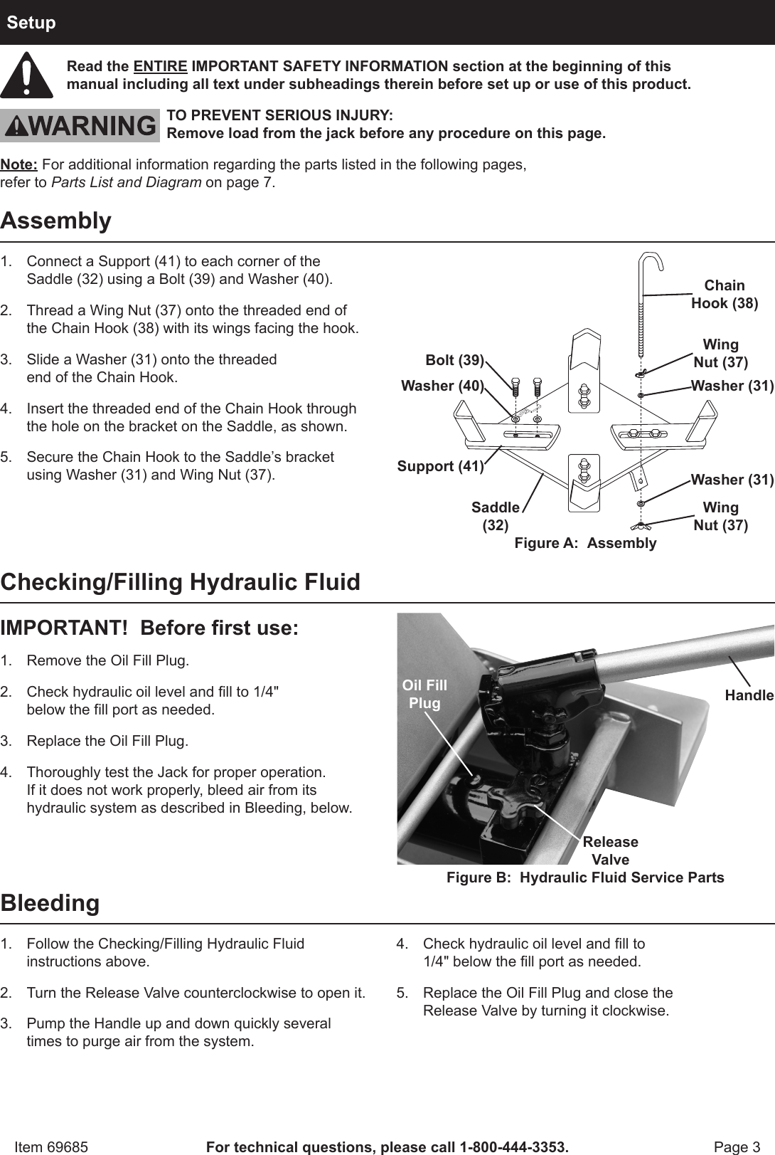 Harbor Freight 800 Lb Low Lift Transmission Jack Product Manual