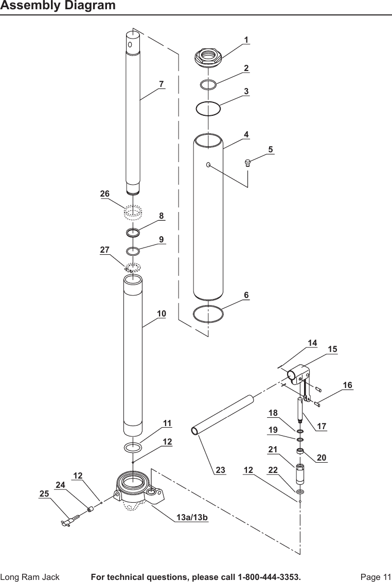 Page 11 of 12 - Harbor-Freight Harbor-Freight-8-Ton-Heavy-Duty-Long-Ram-Hydraulic-Flat-Bottom-Jack-Product-Manual-  Harbor-freight-8-ton-heavy-duty-long-ram-hydraulic-flat-bottom-jack-product-manual