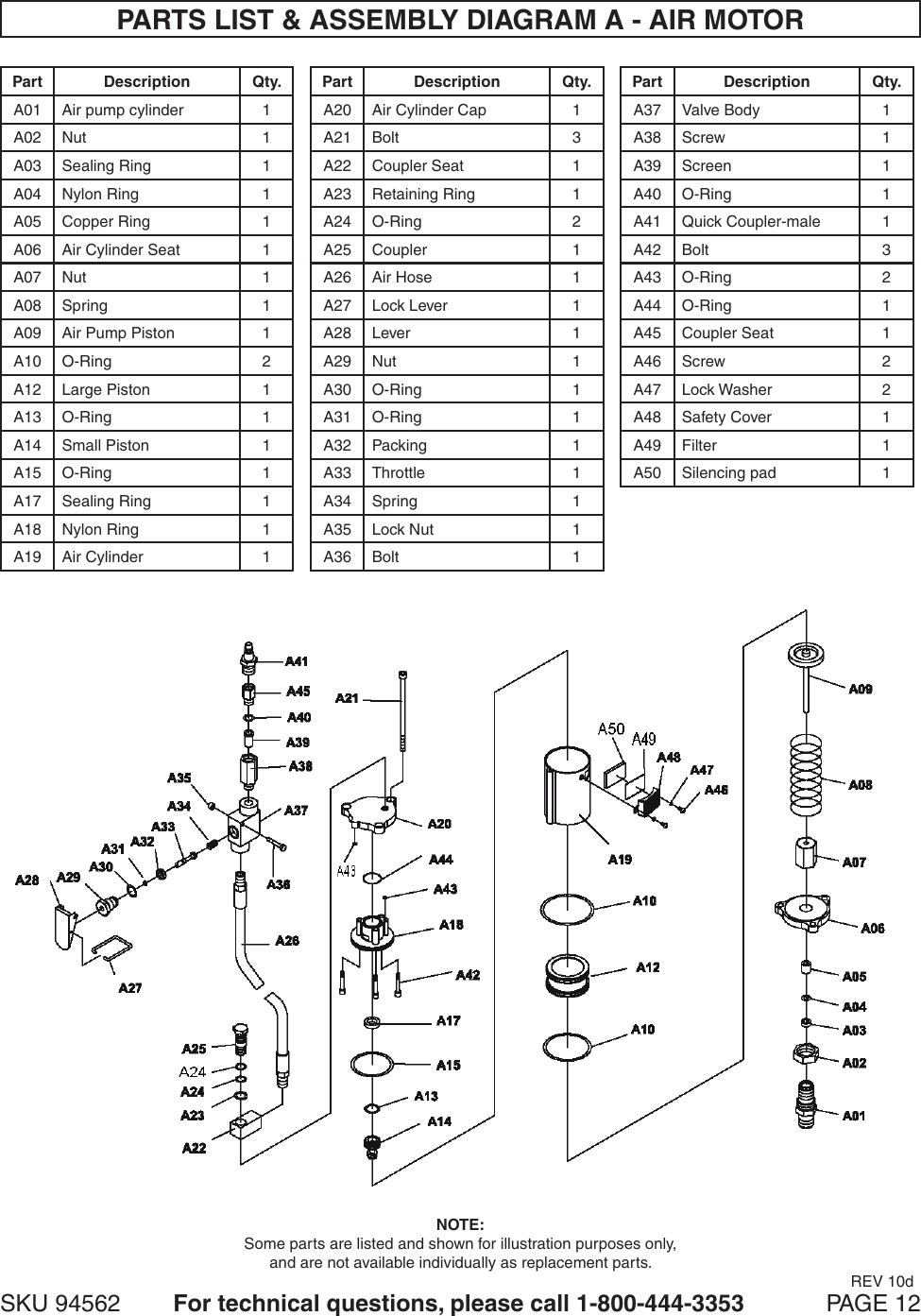 Page 12 of 12 - Harbor-Freight Harbor-Freight-8-Ton-Long-Ram-Air-Hydraulic-Jack-Product-Manual-  Harbor-freight-8-ton-long-ram-air-hydraulic-jack-product-manual