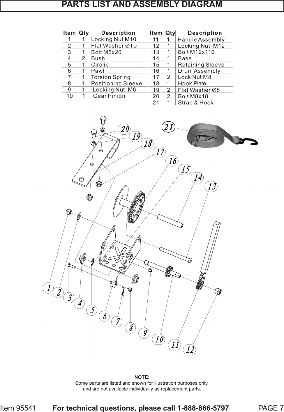 Page 7 of 8 - Harbor-Freight Harbor-Freight-900-Lb-Capacity-Hand-Winch-Product-Manual-  Harbor-freight-900-lb-capacity-hand-winch-product-manual