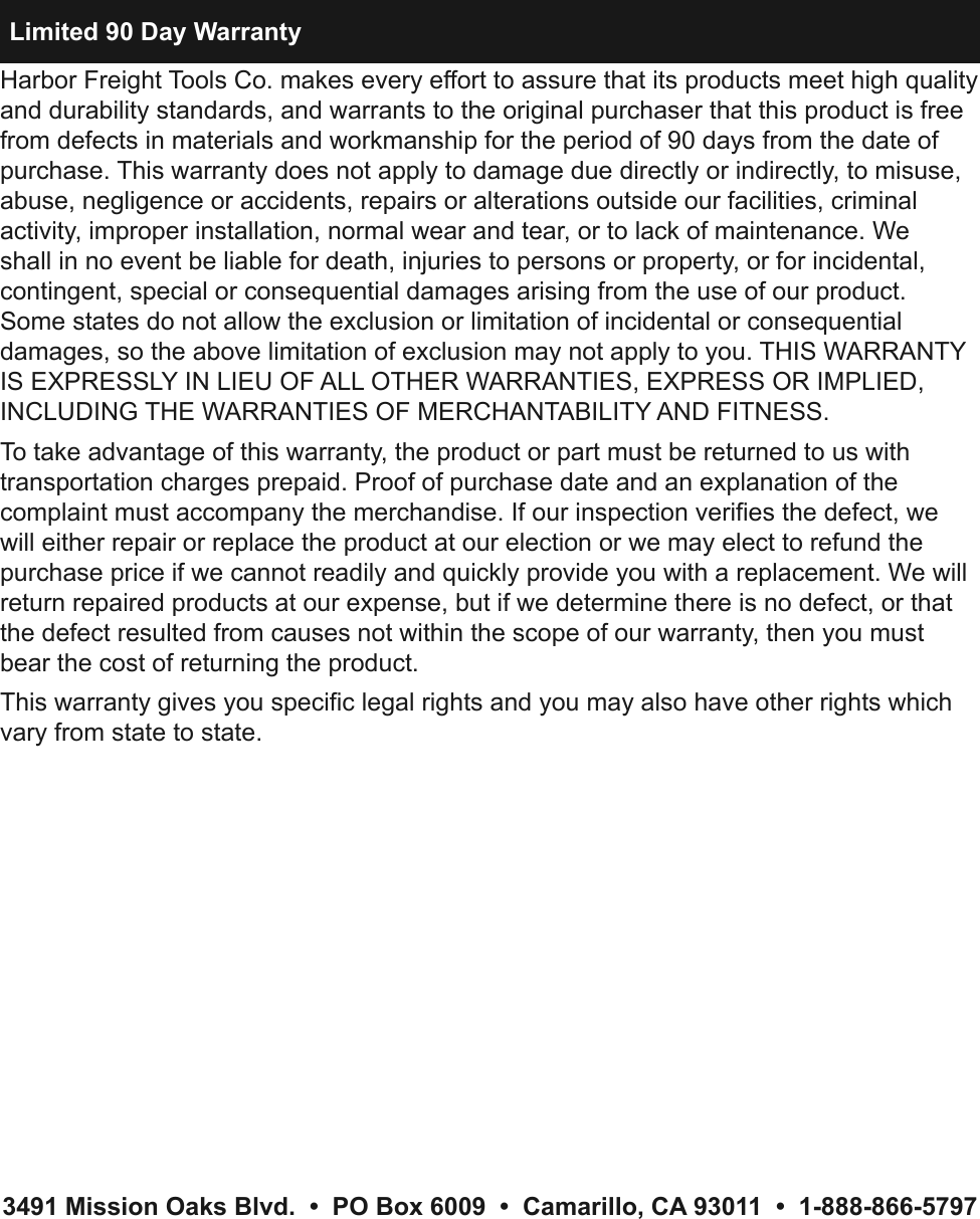 Page 8 of 8 - Harbor-Freight Harbor-Freight-900-Lb-Capacity-Hand-Winch-Product-Manual-  Harbor-freight-900-lb-capacity-hand-winch-product-manual