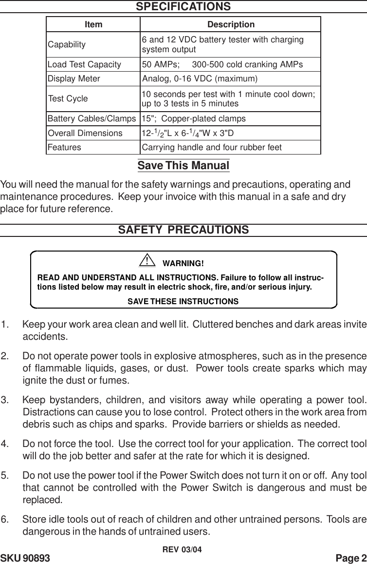 Page 2 of 6 - Harbor-Freight Harbor-Freight-90893-Users-Manual- 90636  Harbor-freight-90893-users-manual