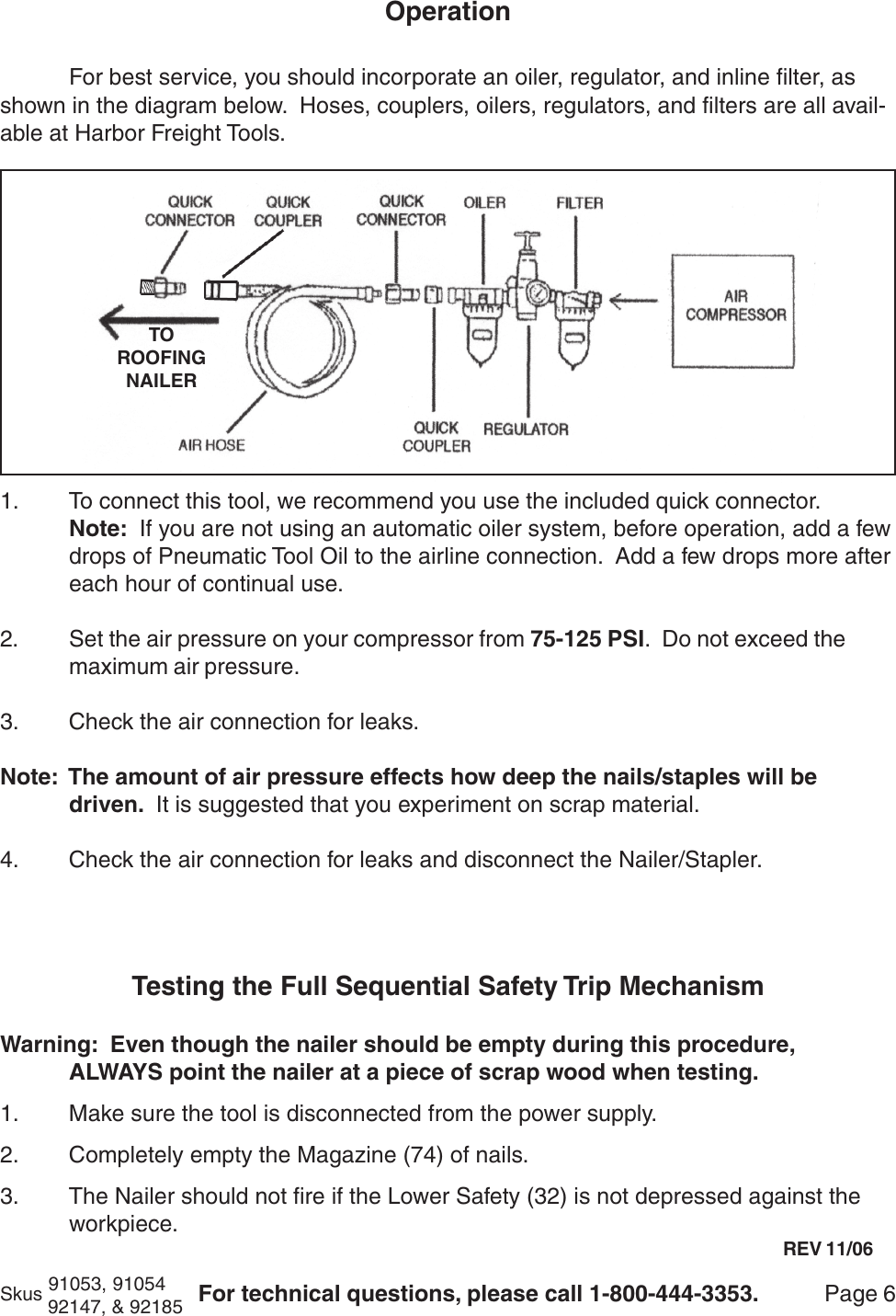 Page 6 of 12 - Harbor-Freight Harbor-Freight-91053-Users-Manual- 91053 54  92147 85 Nailers Harbor-freight-91053-users-manual