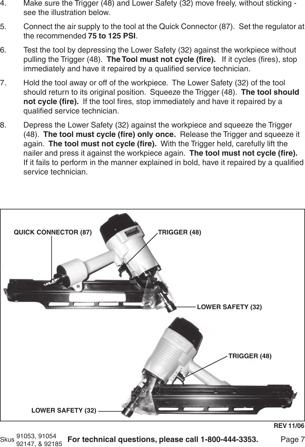 Page 7 of 12 - Harbor-Freight Harbor-Freight-91053-Users-Manual- 91053 54  92147 85 Nailers Harbor-freight-91053-users-manual