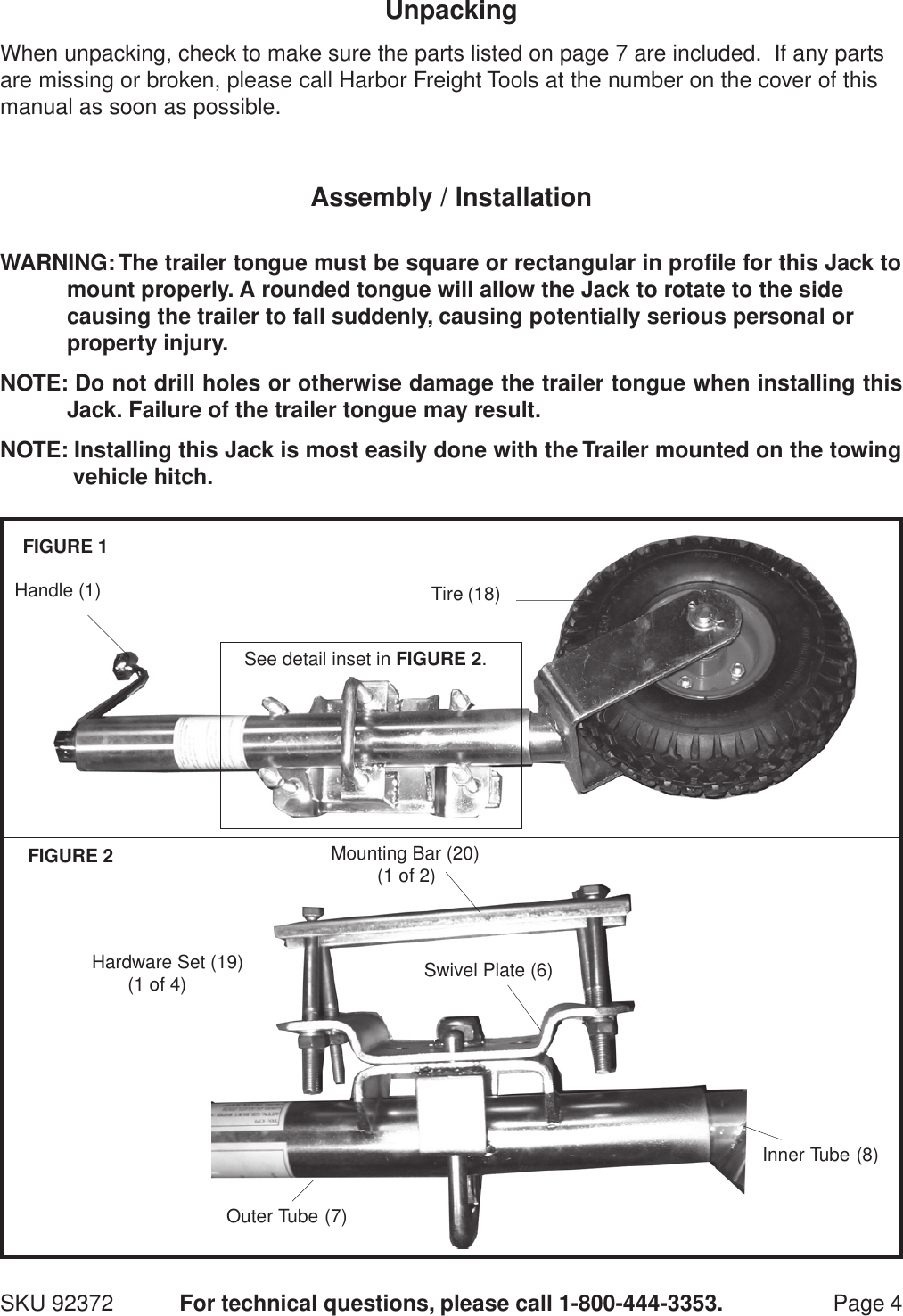 Page 4 of 8 - Harbor-Freight Harbor-Freight-92372-Users-Manual- 92372 Manual  Harbor-freight-92372-users-manual