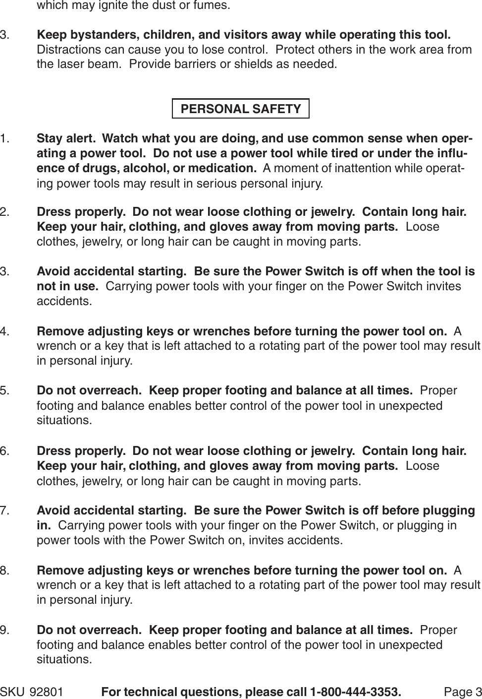 Page 3 of 9 - Harbor-Freight Harbor-Freight-92801-Users-Manual- 92801 Rotary Laser Level Harbor-freight-92801-users-manual