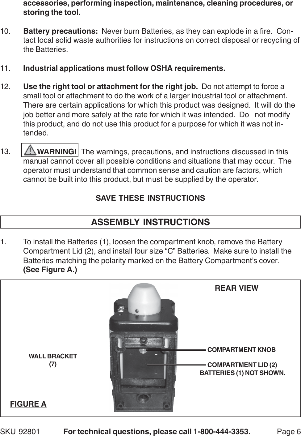 Page 6 of 9 - Harbor-Freight Harbor-Freight-92801-Users-Manual- 92801 Rotary Laser Level Harbor-freight-92801-users-manual