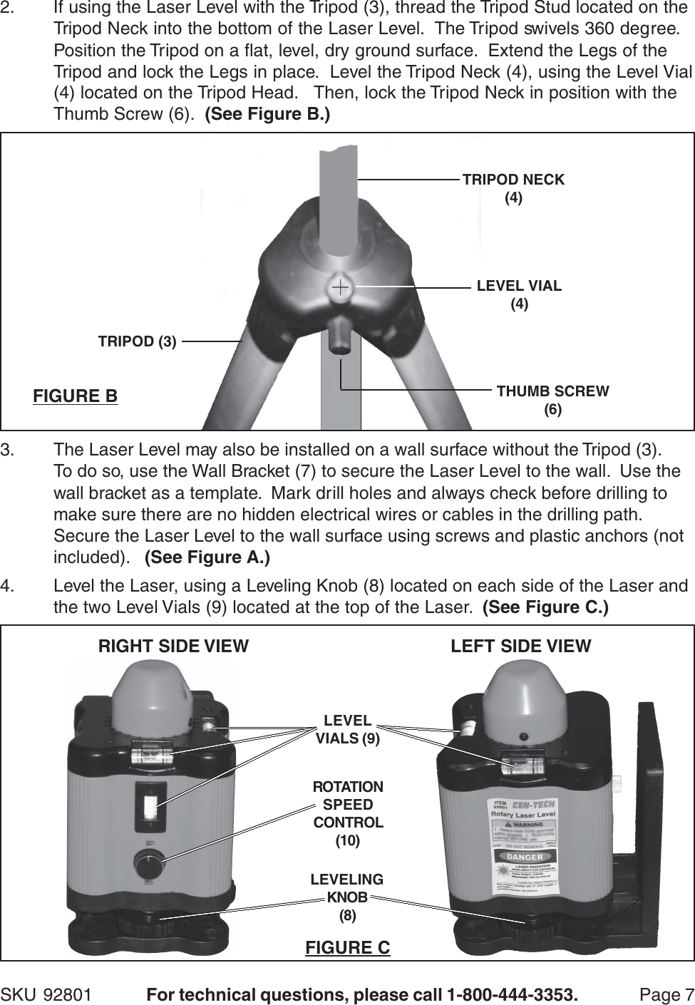 Page 7 of 9 - Harbor-Freight Harbor-Freight-92801-Users-Manual- 92801 Rotary Laser Level Harbor-freight-92801-users-manual
