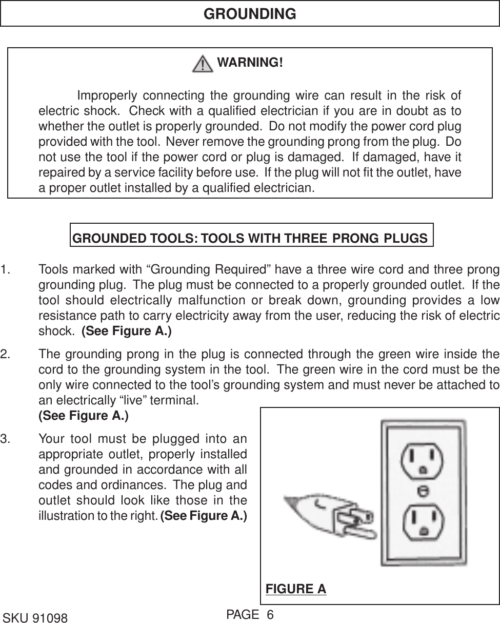Page 6 of 12 - Harbor-Freight Harbor-Freight-93011-Users-Manual- 91098  Harbor-freight-93011-users-manual
