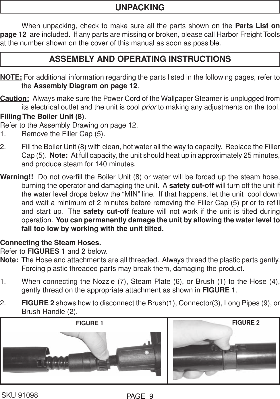 Page 9 of 12 - Harbor-Freight Harbor-Freight-93011-Users-Manual- 91098  Harbor-freight-93011-users-manual